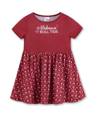 ZooZatz - Girls Toddler Crimson Alabama Crimson Tide Short Sleeve Dress
