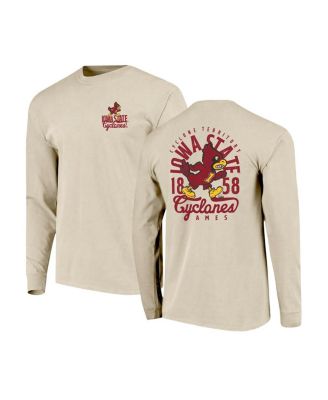 Men's Natural Iowa State Cyclones Comfort Colors Mascot Overlay Long Sleeve T-Shirt
