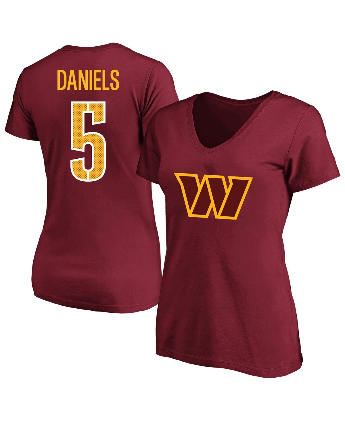Fanatics Women's Jayden Daniels Burgundy Washington Commanders Plus Name Number T-Shirt