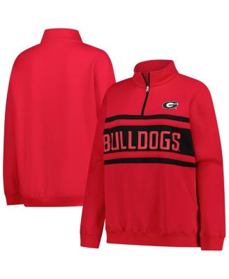 Fanatics - Women's Red/Black Georgia Bulldogs Plus Size Quarter-Zip Pullover