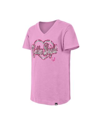 Girl's Big Boys and Girls Pink Vegas Golden Knights Flip Sequin V-Neck T-Shirt