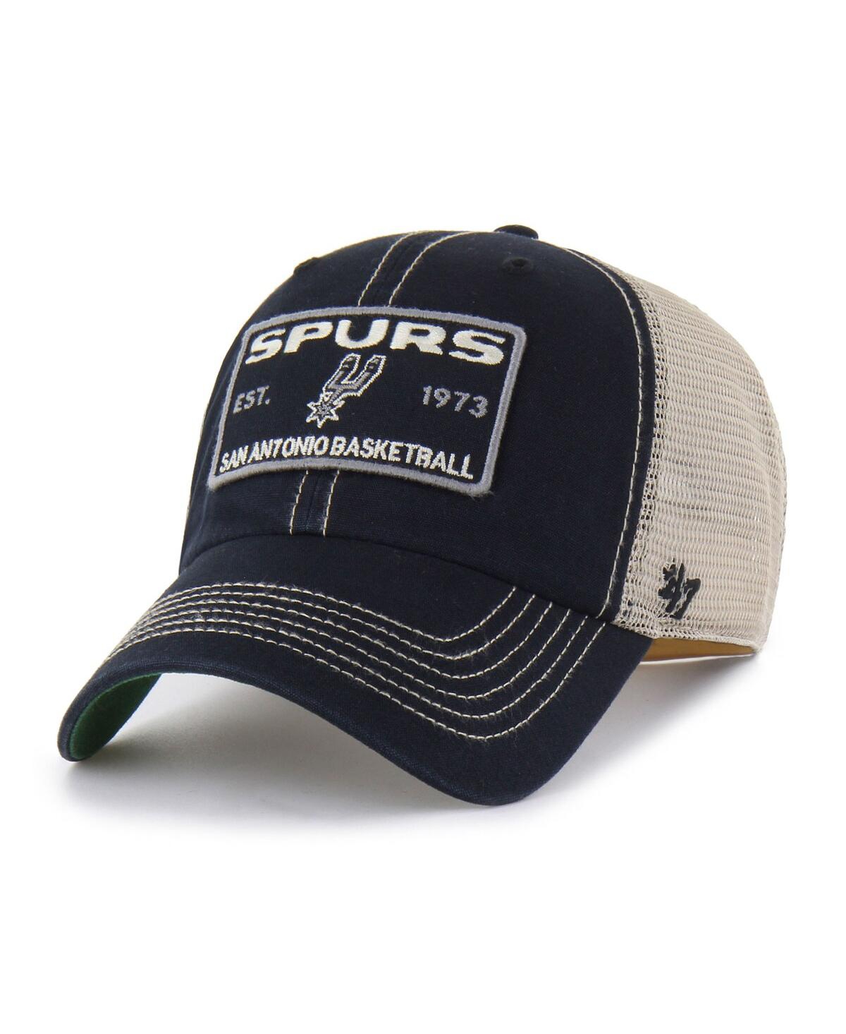 '47 Brand Men's Black/Tan San Antonio Spurs Wabash Patch Clean Up Adjustable Hat