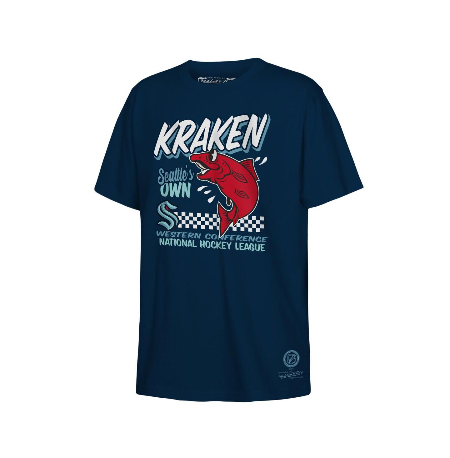 Детская футболка Mitchell & Ness Blue Seattle Kraken Concession Stand — фото 1