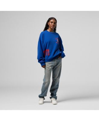 Women's Royal Atlanta Braves Cooperstown Collection Crewneck Sweatshirt