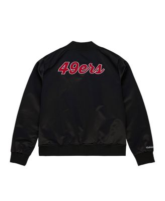 Women's Black San Francisco 49ers Full-Snap Satin Jacket