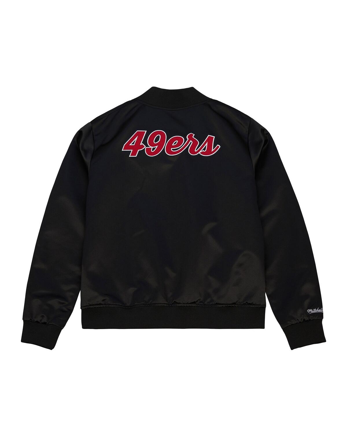Mitchell & Ness Black San Francisco 49ers Full-snap Satin Jacket In Black