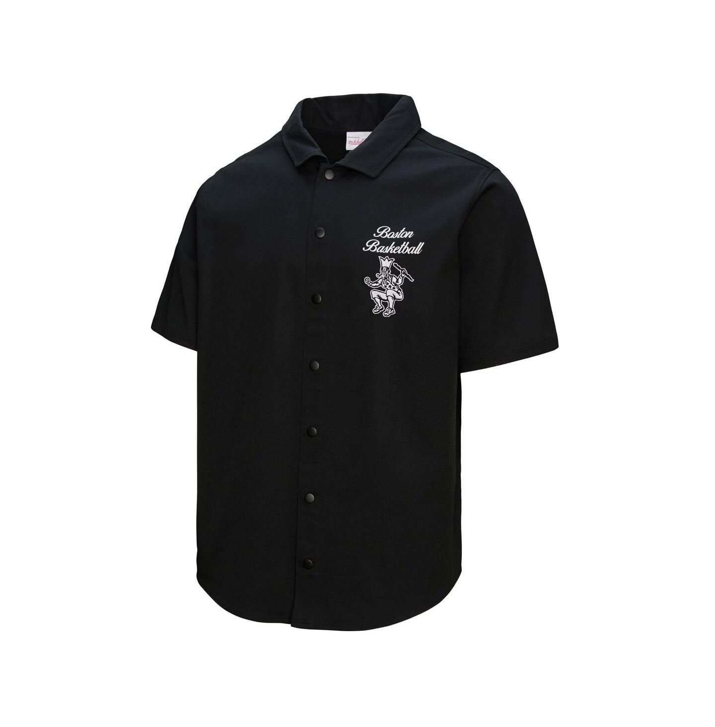 Мужская рубашка Mitchell & Ness Black Boston Celtics Hardwood Classics Camp — фото 2
