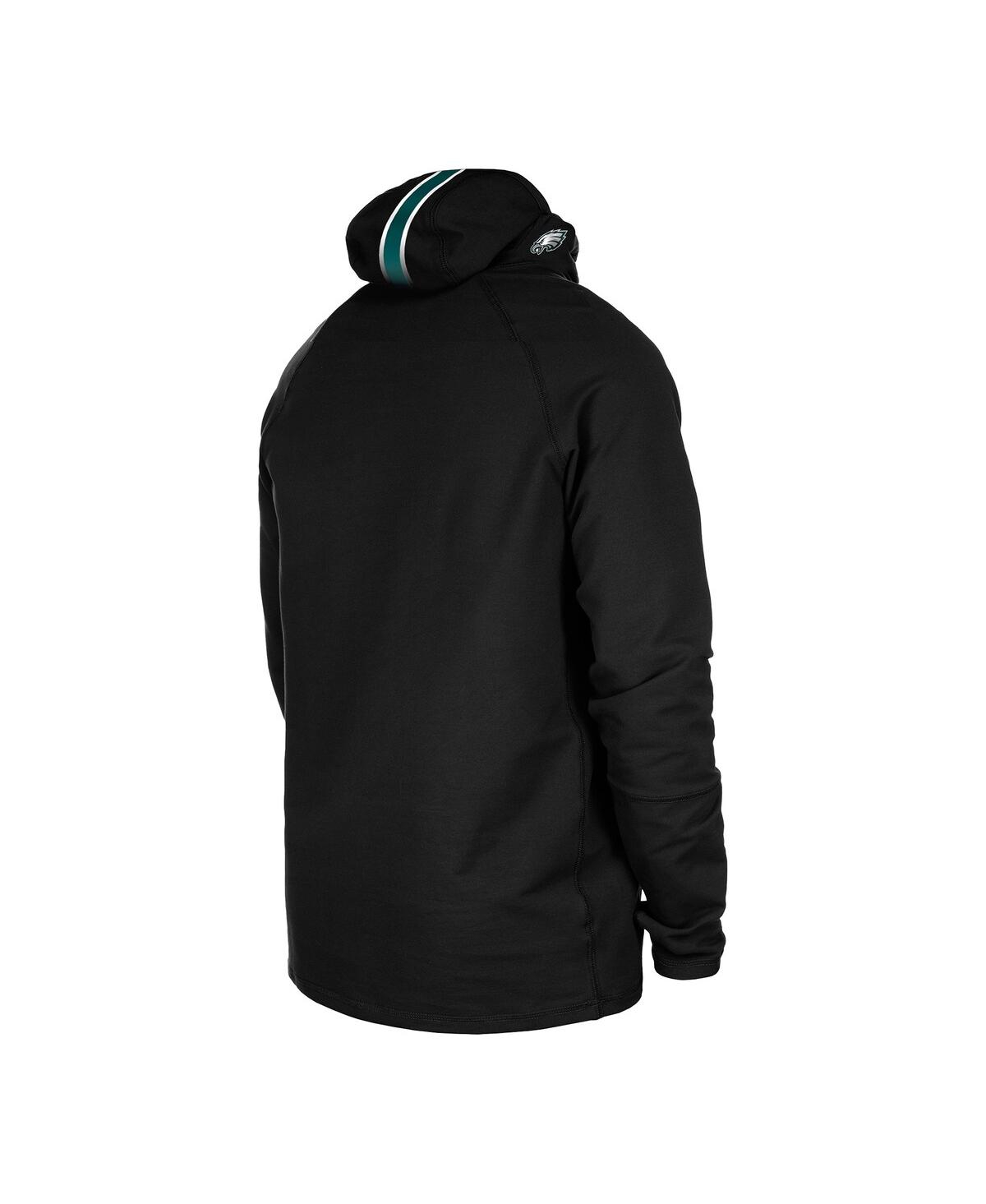 New Era Men's Black Philadelphia Eagles Functional Fandom Balaclava Helmet Stripe Tri-Blend Hoodie