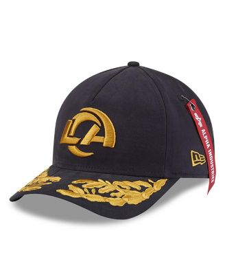 New Era - Men's x Alpha Industries Black Los Angeles Rams A-Frame 9FORTY Adjustable Hat