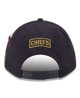 x Alpha Industries Men's Black Kansas City Chiefs A-Frame 9FORTY Adjustable Hat