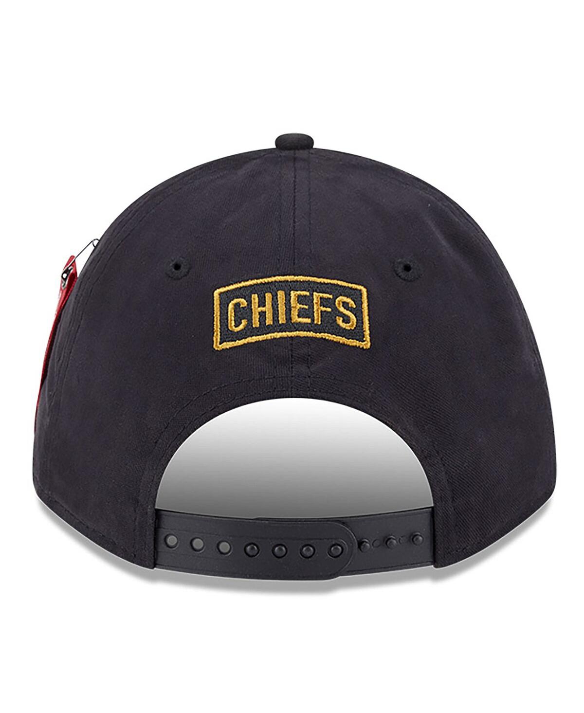 New Era X Alpha Industries Men's Black Kansas City Chiefs A-frame 9forty Adjustable Hat In Black