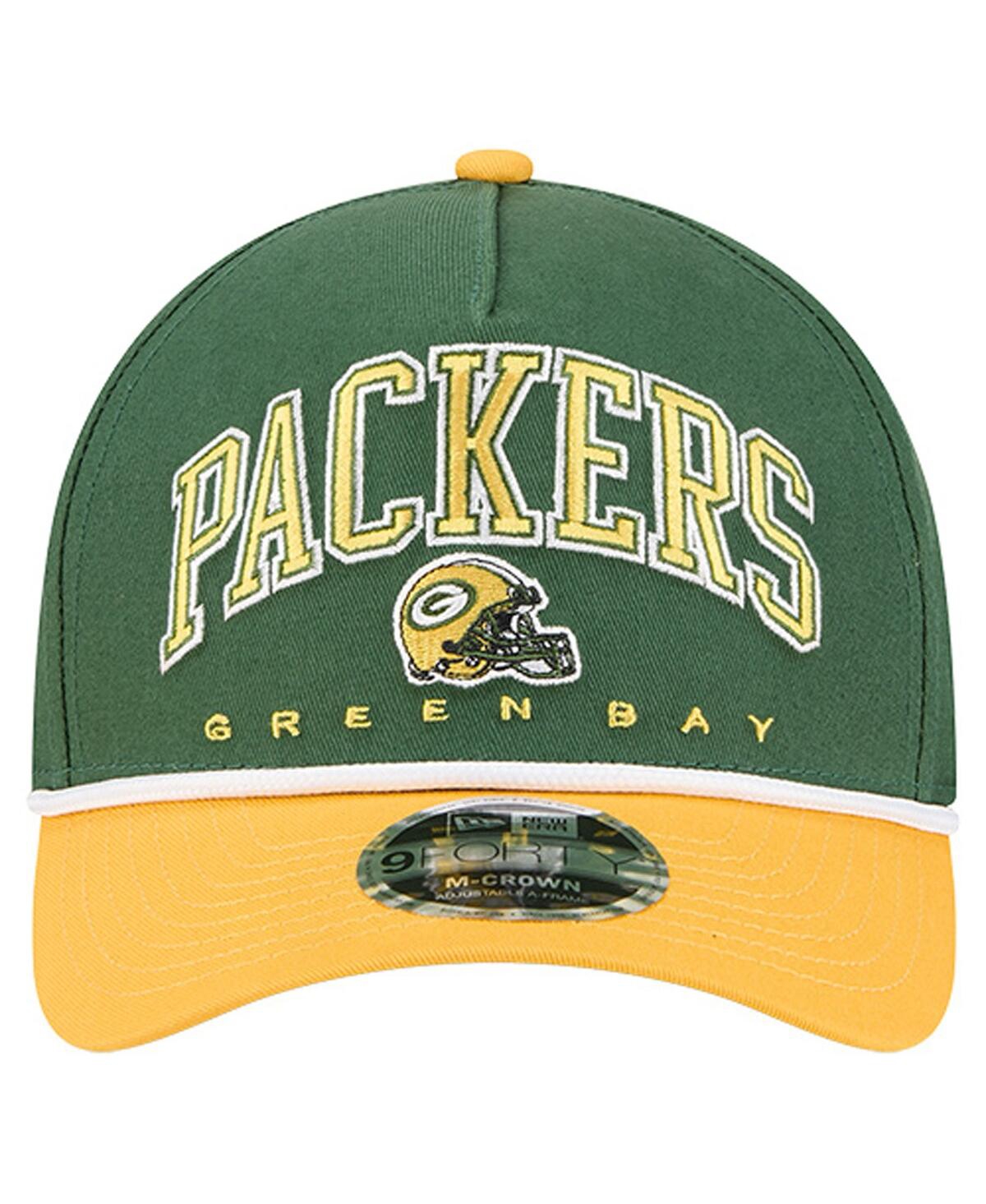 New Era Men's Green Green Bay Packers Arch Coolera 9forty A-frame Adjustable Hat In Multi