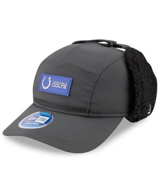 New Era - Men's Charcoal Indianapolis Colts 2025 Sideline Cold Weather Runner Dog Ear Adjustable Hat