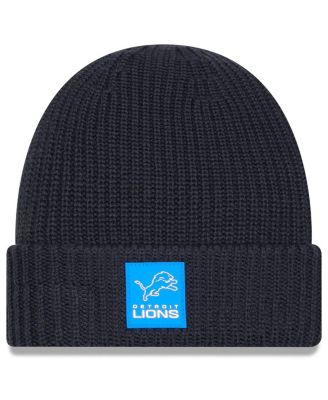 New Era - Men's Charcoal Detroit Lions 2025 Sideline Cold Weather Cuffed Knit Hat