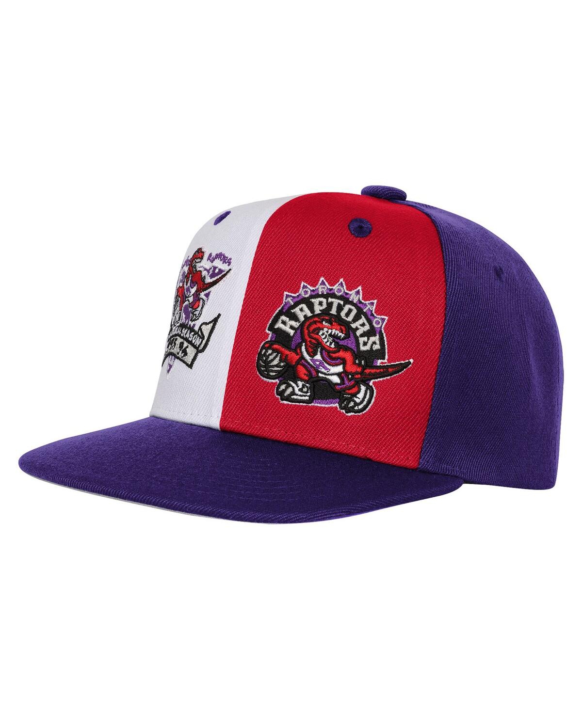 Mitchell & Ness Big Boys And Girls Purple Toronto Raptors Inaugural Season Duo Front Snapback Hat In Blue