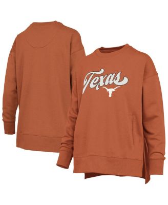 Pressbox - Women's Burnt Orange Texas Longhorns Bonanza Chenille Harper Script Sweatshirt