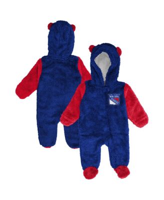 Outerstuff - Baby Boys and Girls Newborn Blue New York Rangers Stay Napping Fleece Bunting Full-Zip Sleeper