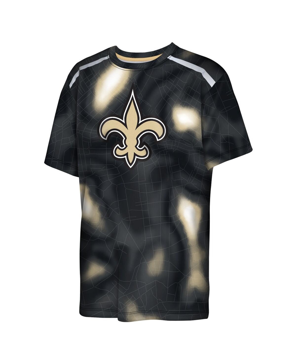 Outerstuff Big Boys and Girls Black New Orleans Saints End Zone Dri-Tek T-Shirt