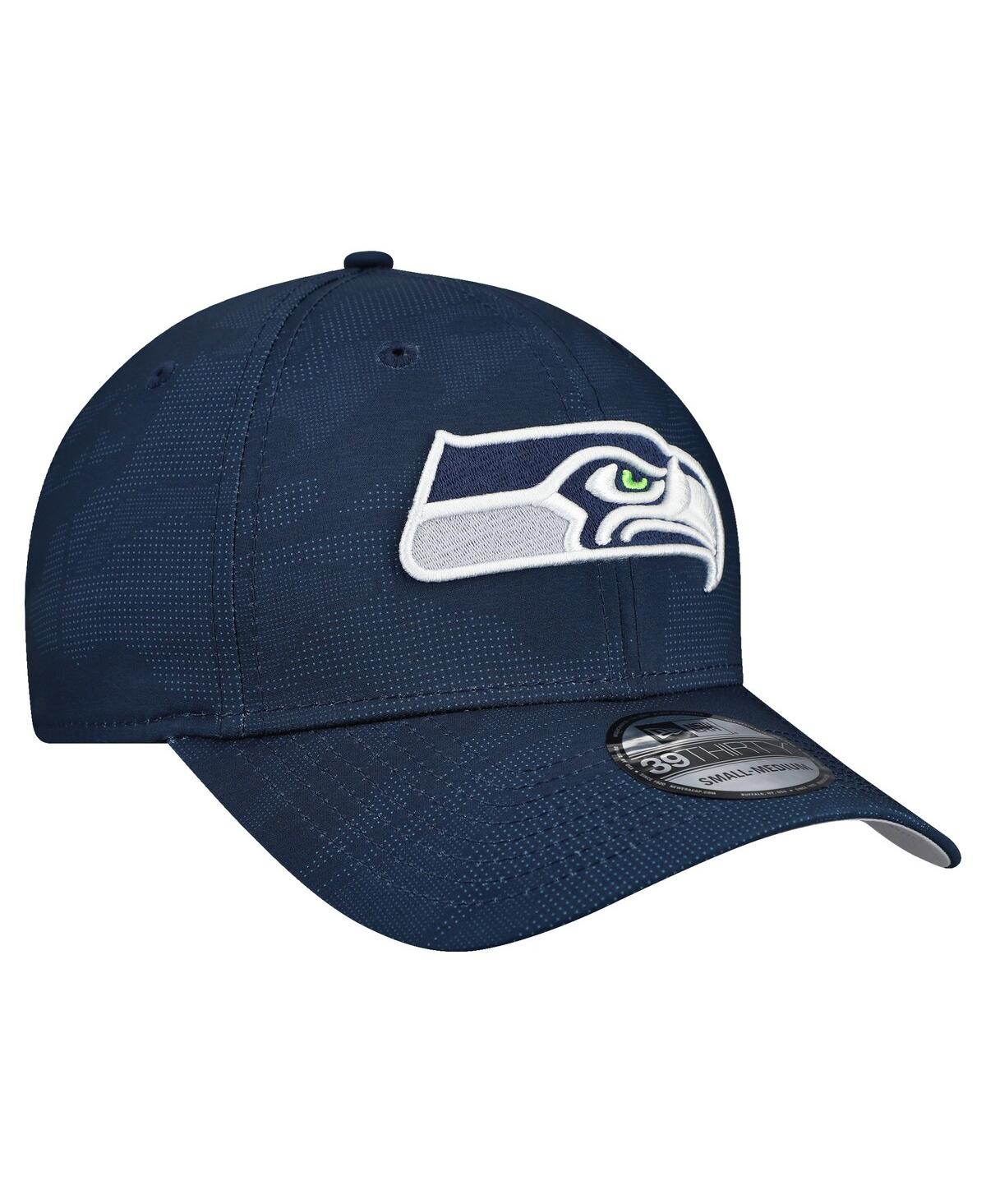 New Era Men's College Navy Seattle Seahawks Tonal Camo 39THIRTY Stretch Fit Hat