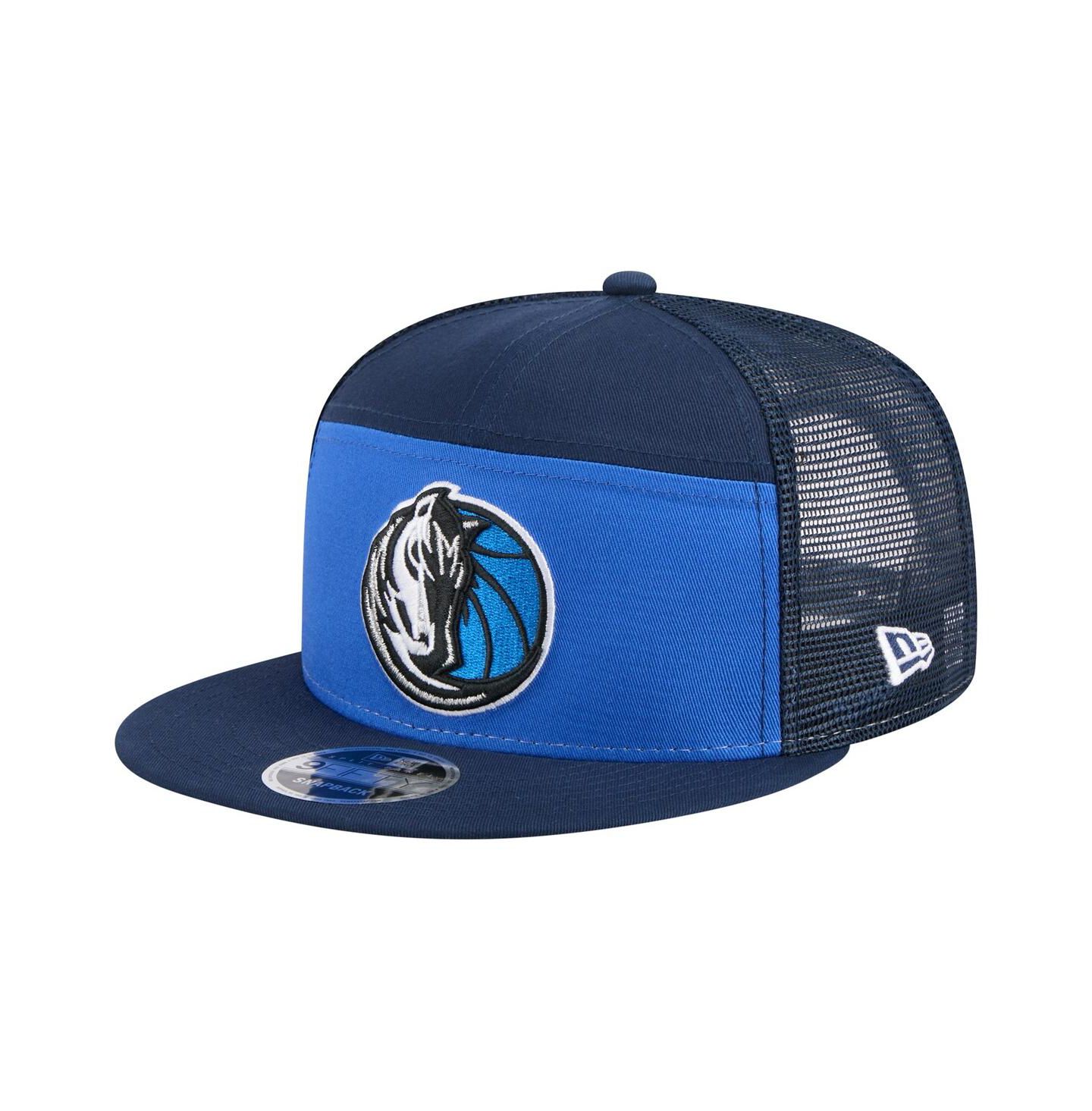 Мужская кепка New Era Blue/Navy Dallas Mavericks Outdoor Split Panel 9FIFTY Snapback Hat — фото 1