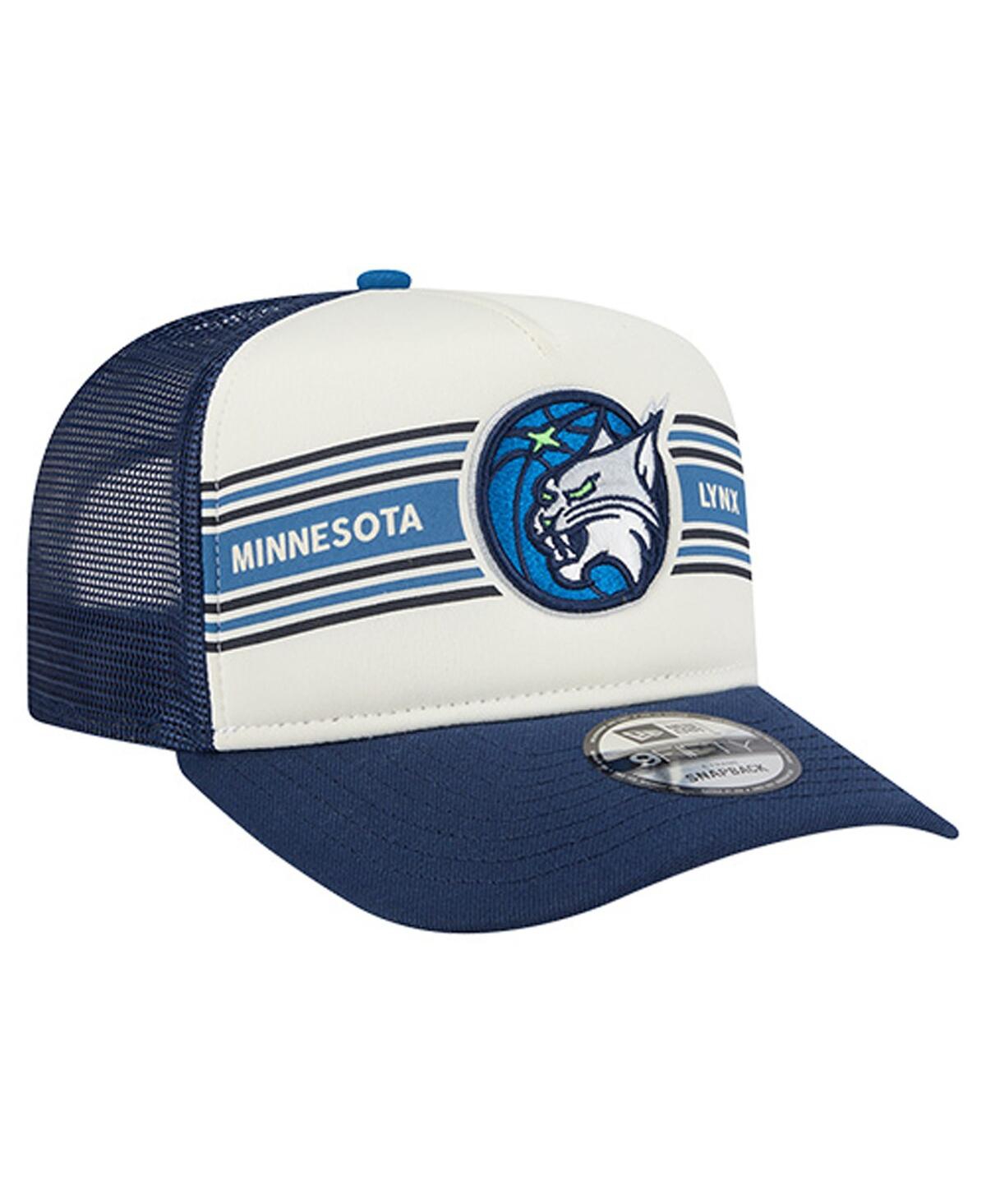 New Era Men's And Women's White/navy Minnesota Lynx Banner Foam Front 9fifty A-frame Adjustable Trucker Hat In Multi