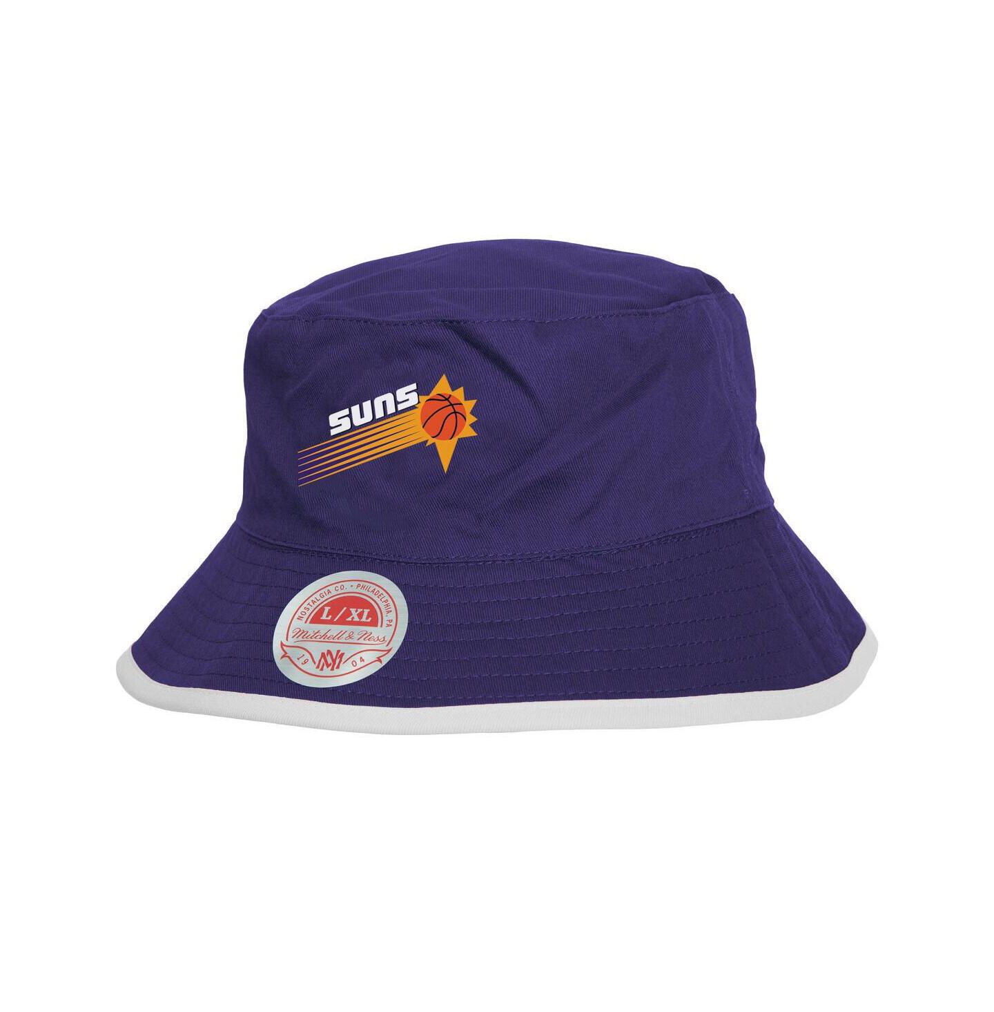 Мужская панама Mitchell & Ness Black/Purple Phoenix Suns Flip It Reversible Bucket Hat — фото 3