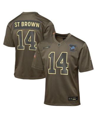 Nike - Big Boys and Girls Amon-Ra St. Brown Olive Detroit Lions 2025 Salute to Service Game Jersey