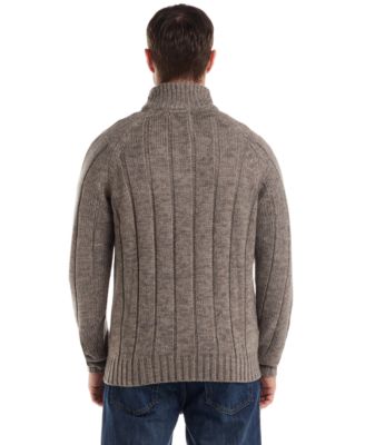 Men's Cable Knit Quarter Button Long Sleeve Sweater