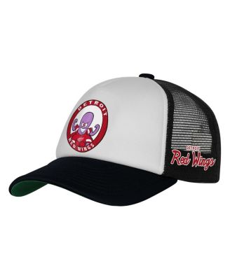 Mitchell & Ness - Big Boys and Girls White Detroit Red Wings Mascot Adjustable Trucker Hat