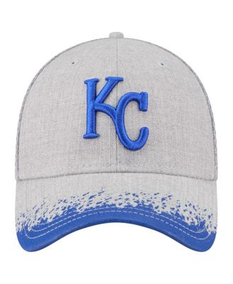 Men's Gray Kansas City Royals Visor Paint Splatter 39THIRTY Flex Hat