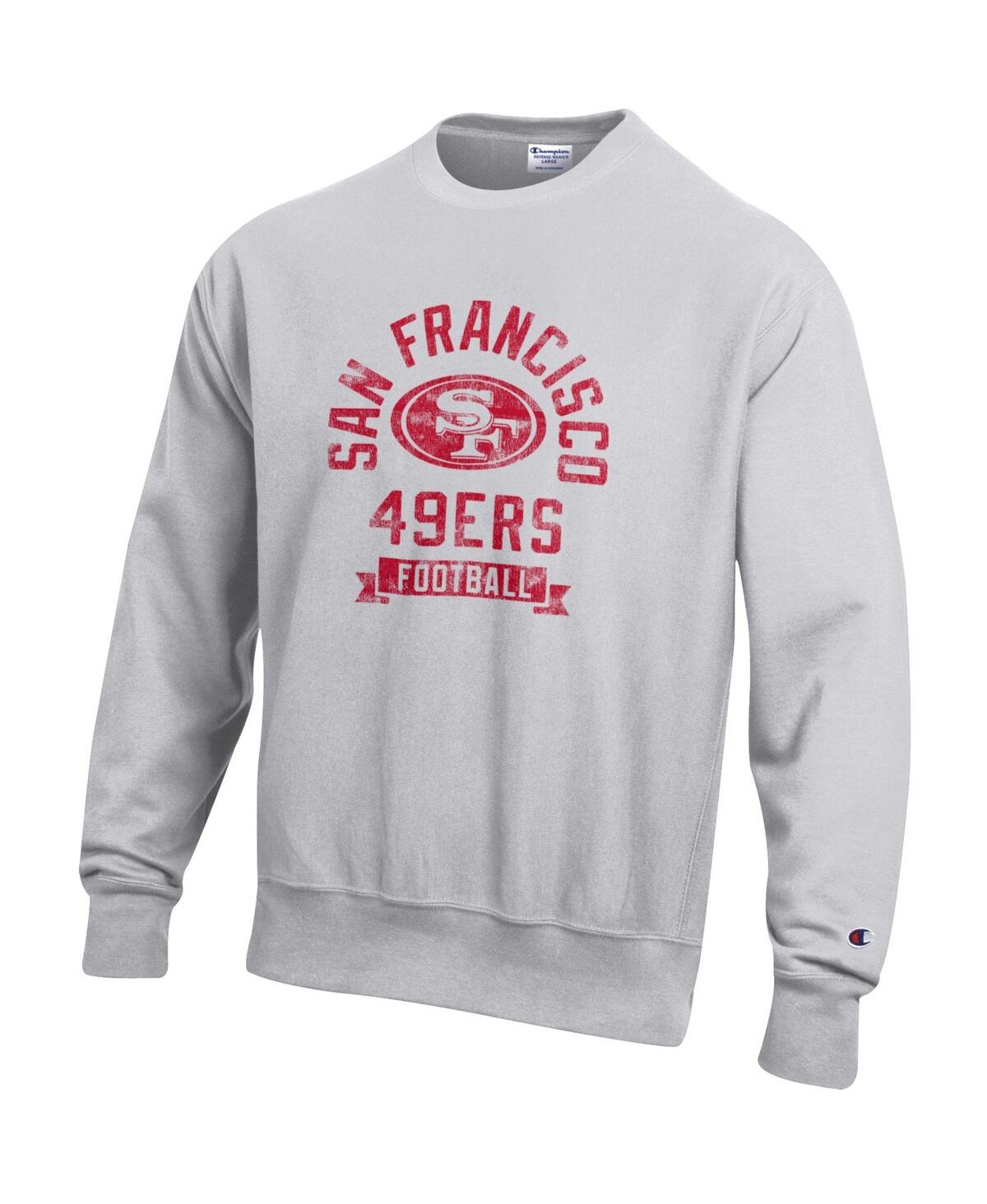 Champion Men's Heather Gray San Francisco 49ers Reverse Weave Fleece Pullover Sweatshirt