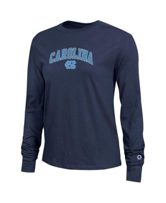 Women's Navy North Carolina Tar Heels Arch Over Logo Long Sleeve T-Shirt