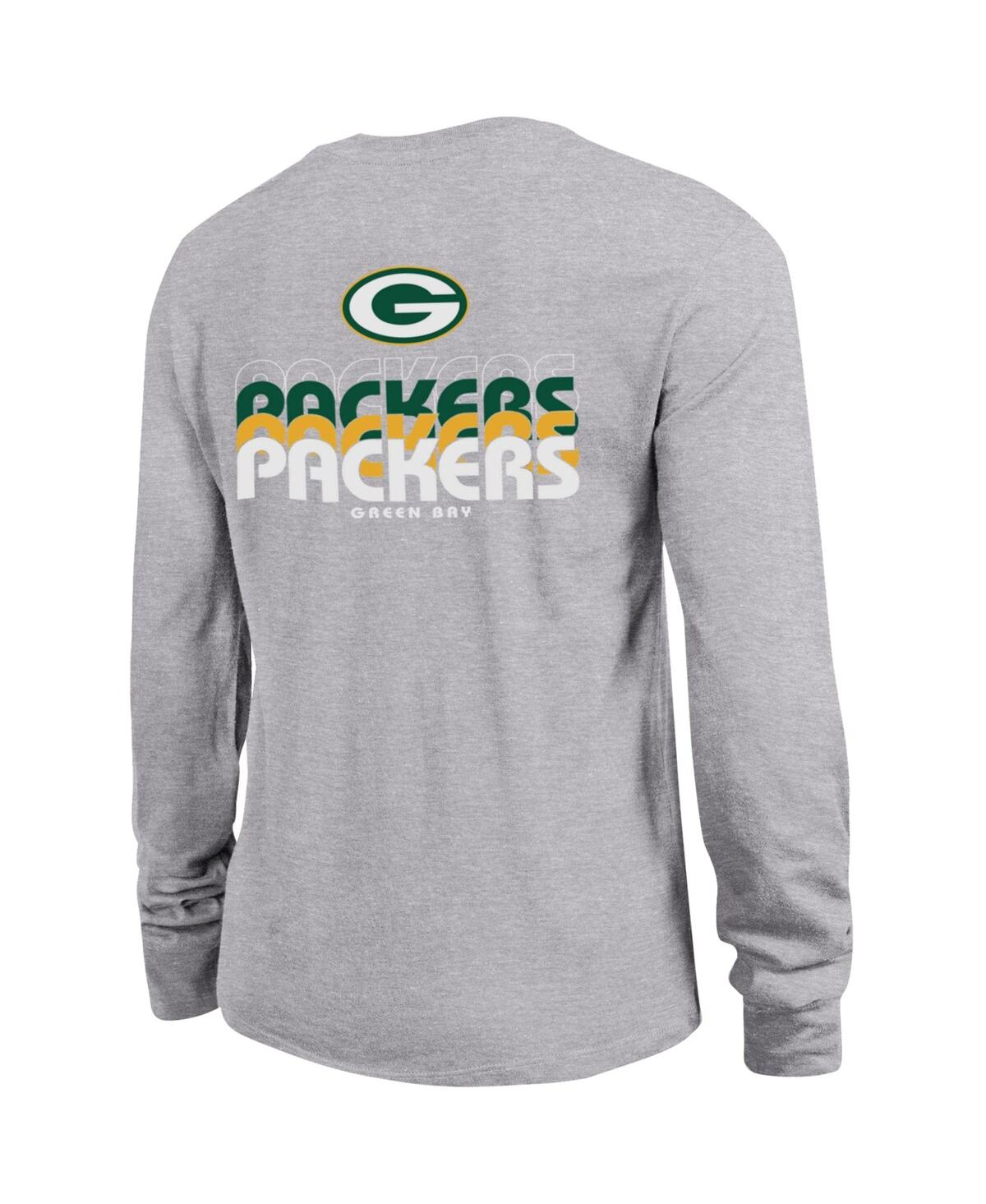 Champion Women's Gray Green Bay Packers Core Long-Sleeve T-Shirt