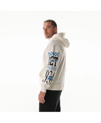 Men's and Women's Cream Detroit Lions Stacked Graphic Sleeve Fleece Hoodie