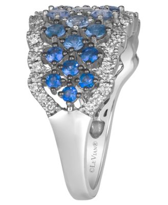 Sapphire Ombre (1.21 ct. t.w.), White Sapphire (.10 ct. t.w.) and Vanilla Diamond Ring (.36 ct. t.w.) in 14k Vanilla Gold