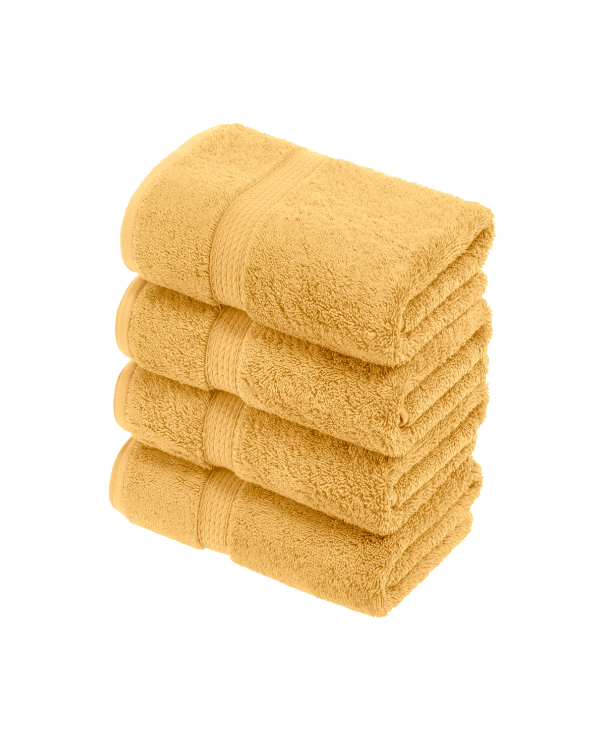 Superior 100% Egyptian Cotton 4-piece Hand Towel Set In Gold