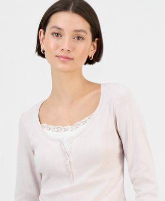 Juniors' Layered-Look Henley Top