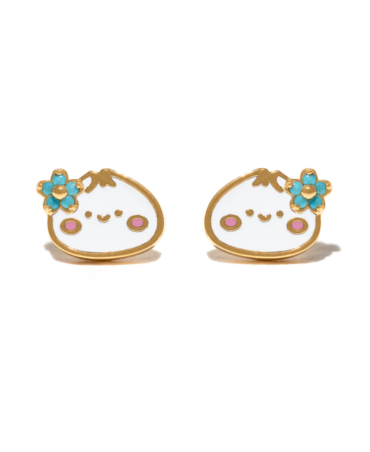 Girls Crew Enamel Juicy Dumpling Gold Plated Stud Earrings In Gold