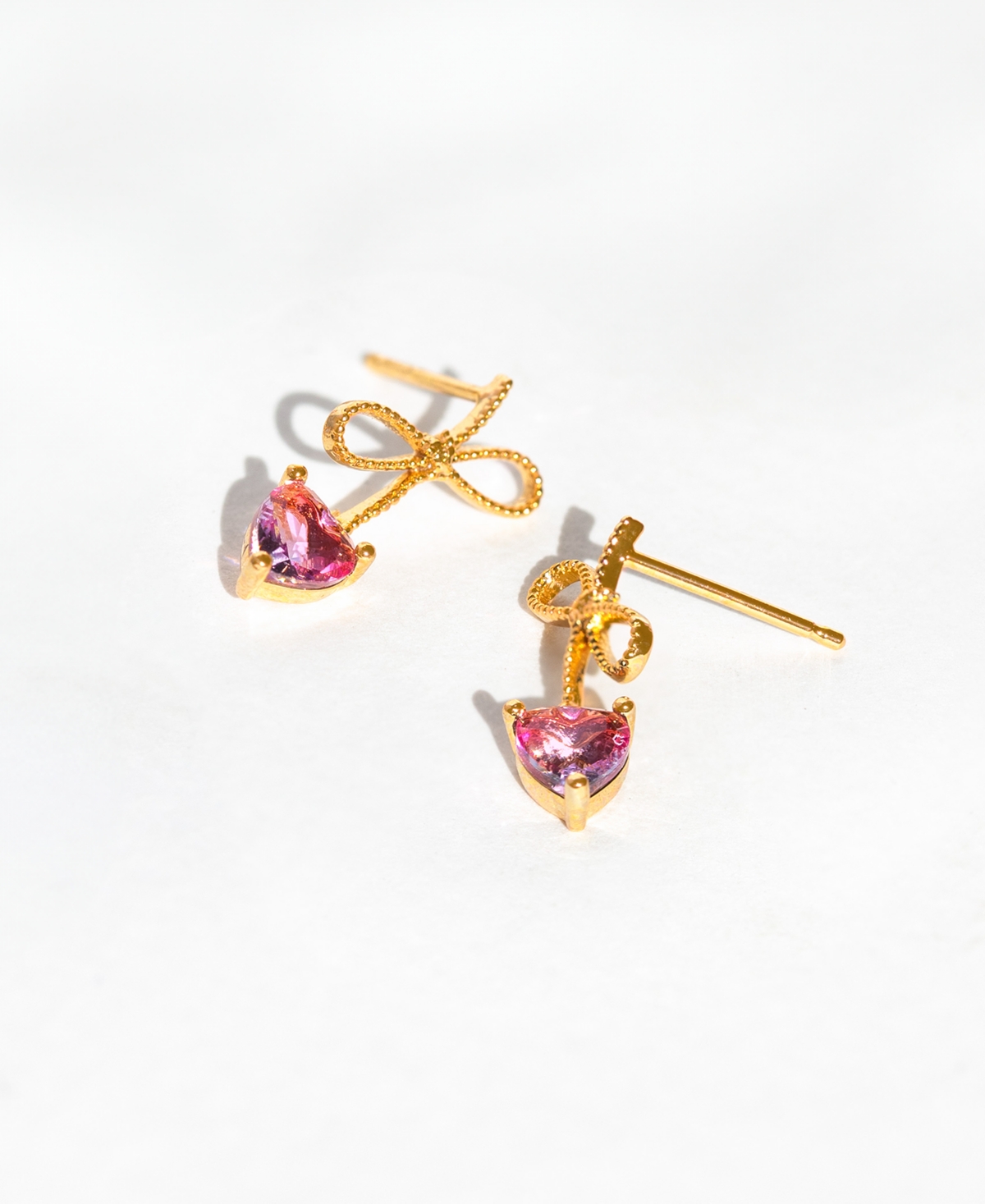 Girls Crew Crystal Heartstrings Gold Plated Dangle Earrings In Gold