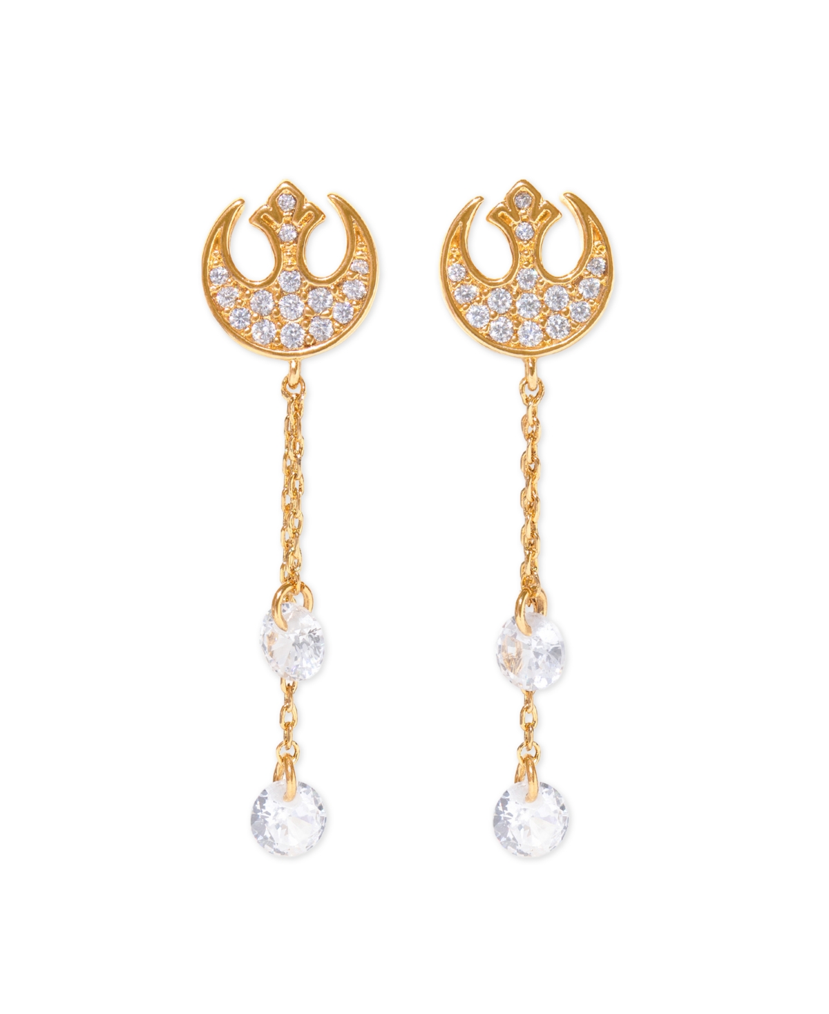 Girls Crew Crystal Star Wars Rebel Alliance Dangle Earrings In Gold