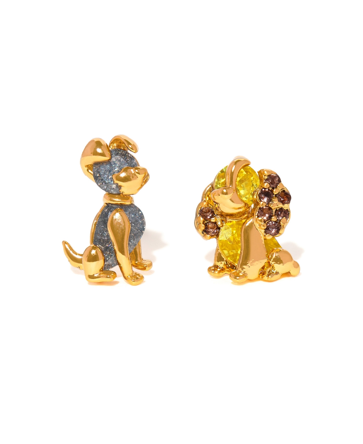 Girls Crew Crystal Gold Plated Disney Lady and the Tramp Stud Earrings