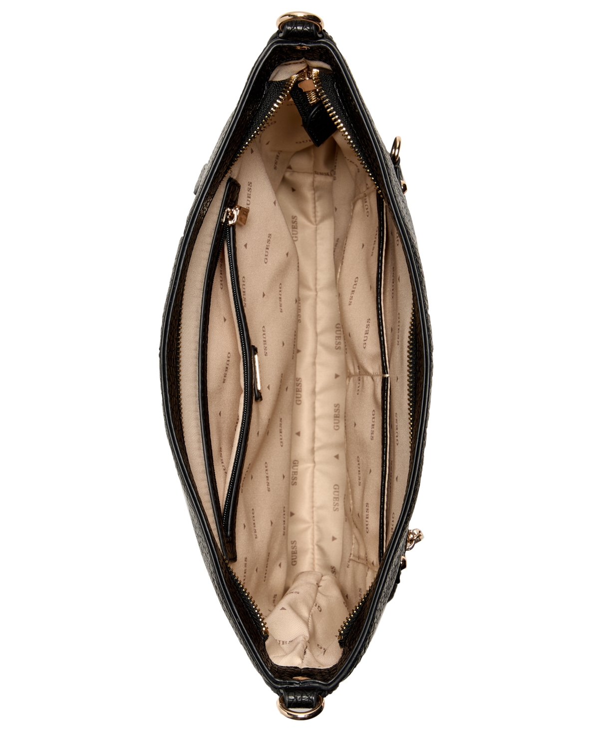 Guess Marsha Small Crossbody Bucket Bag In Black