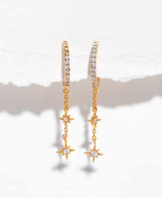 Crystal Skyshower Gold Plated Hoop Earrings