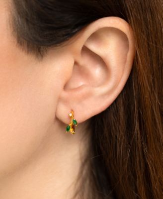 Crystal Gold Plated Morning Dew Hoop Earrings