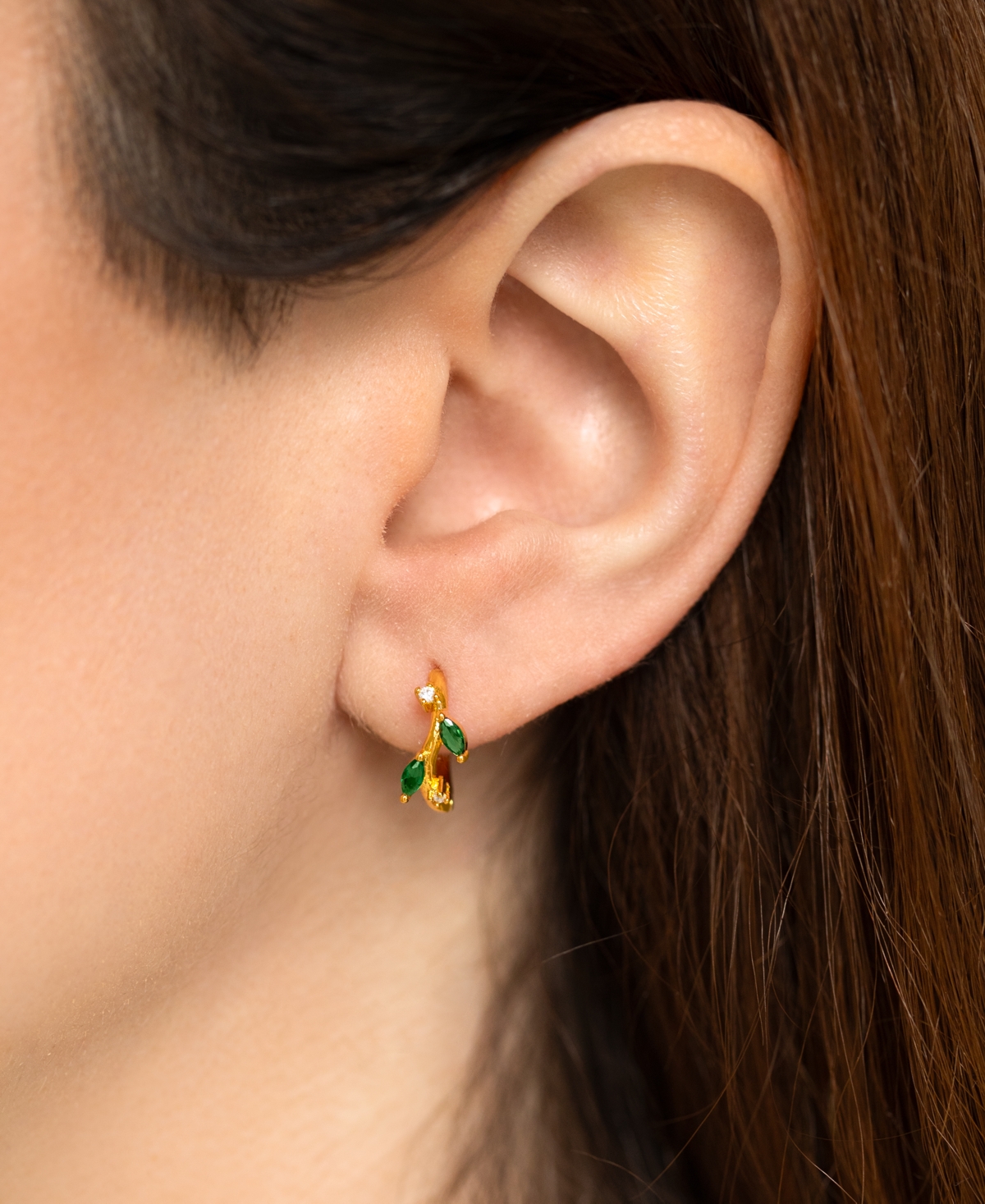 Girls Crew Crystal Gold Plated Morning Dew Hoop Earrings