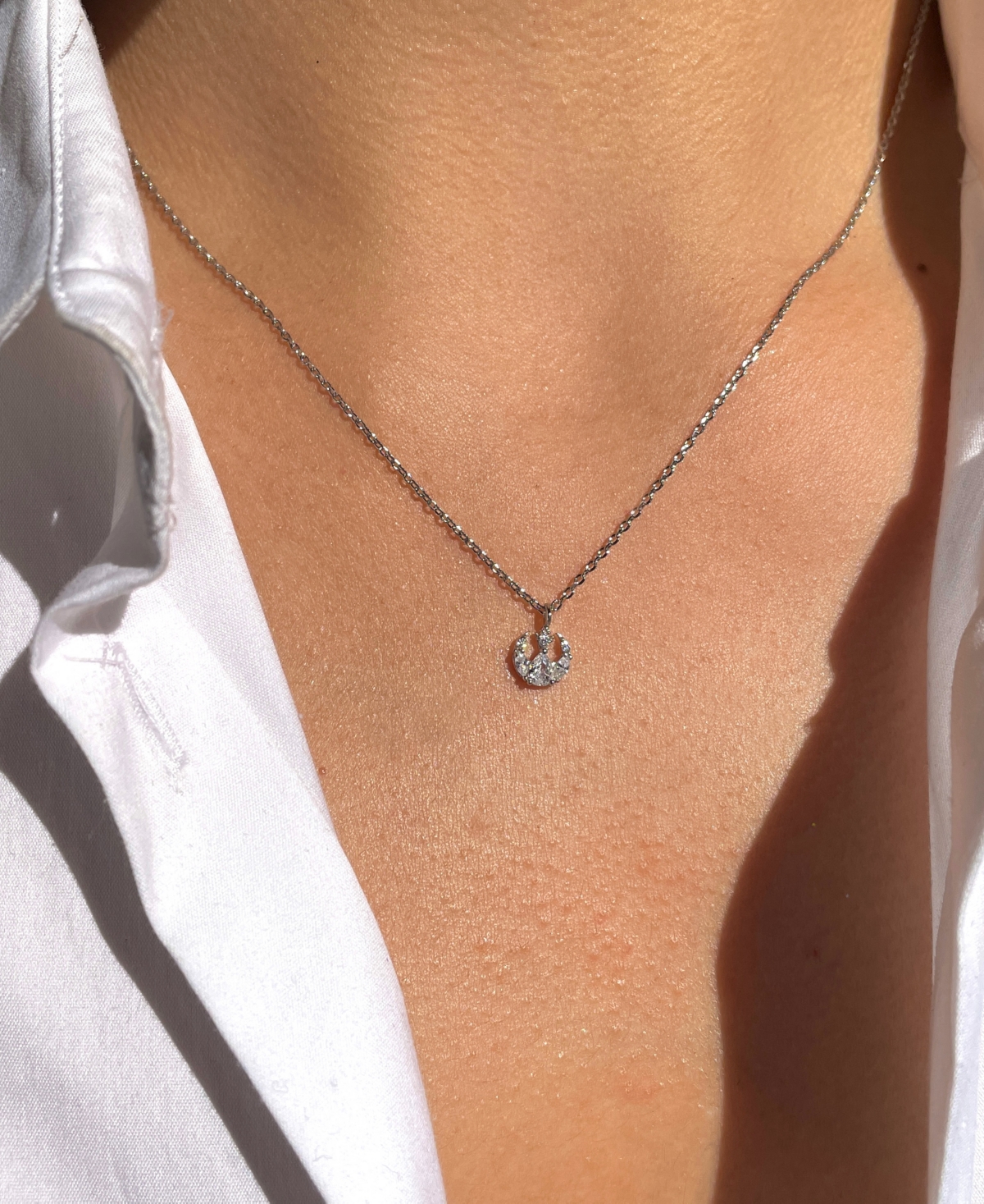 Girls Crew Crsytal Star Wars Rebel Alliance Insignia Necklace In Metallic