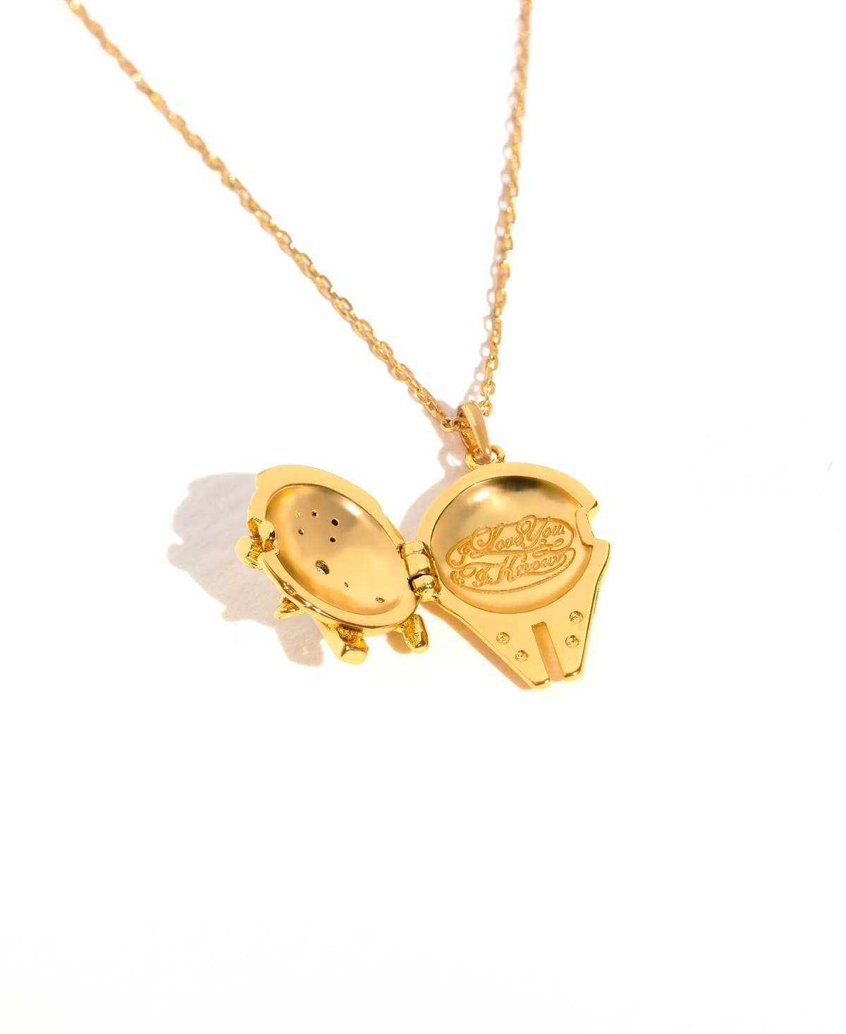 Girls Crew Star Wars Millennium Falcon Locket Gold Plated Necklace In Gold