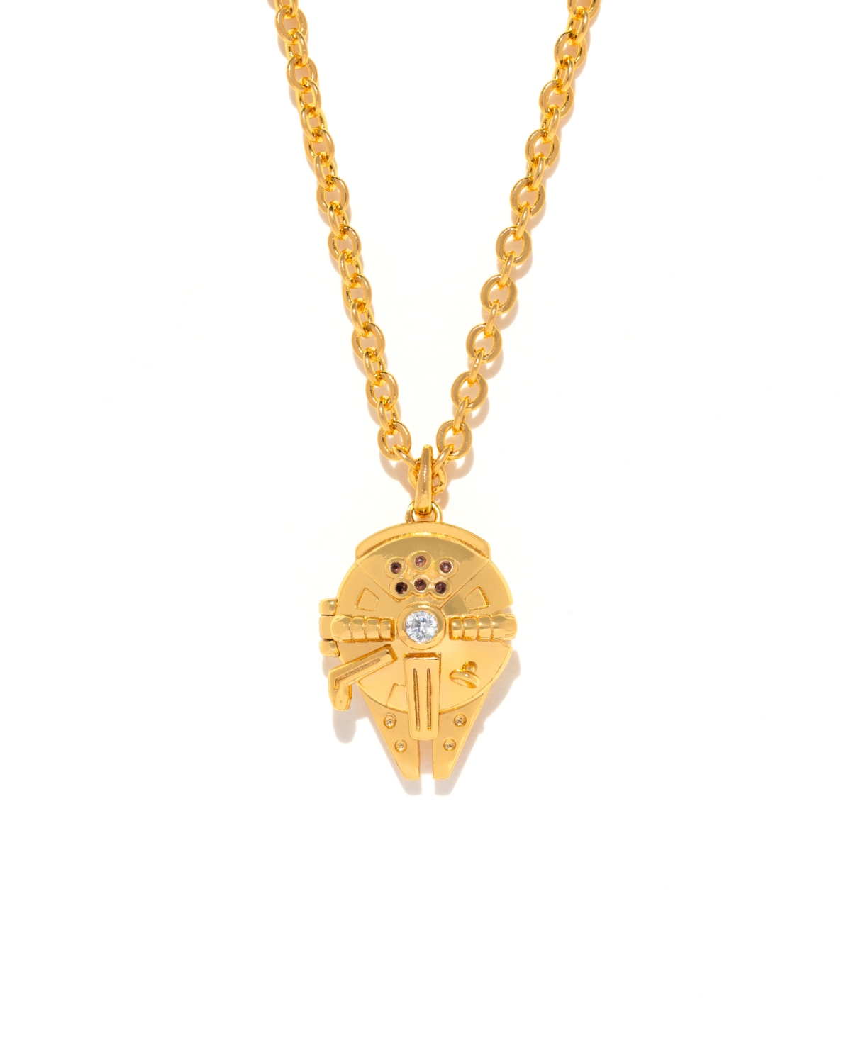 Girls Crew Star Wars Millennium Falcon Locket Gold Plated Necklace