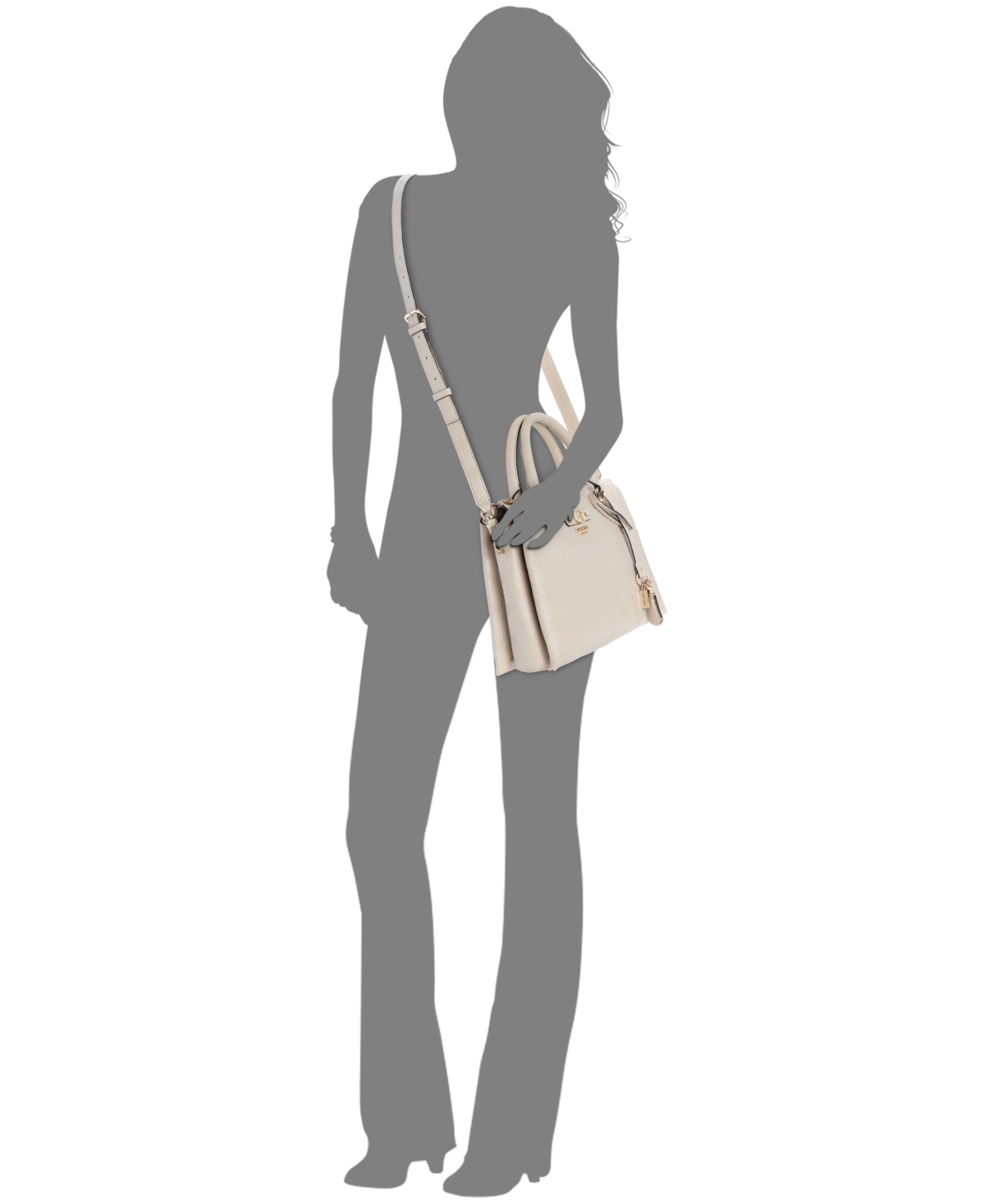 Guess Dita Multi Compartment Satchel Bag In Brown