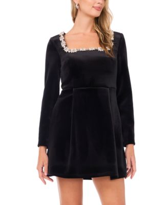 Women's Square Neck Long Sleeve Dress